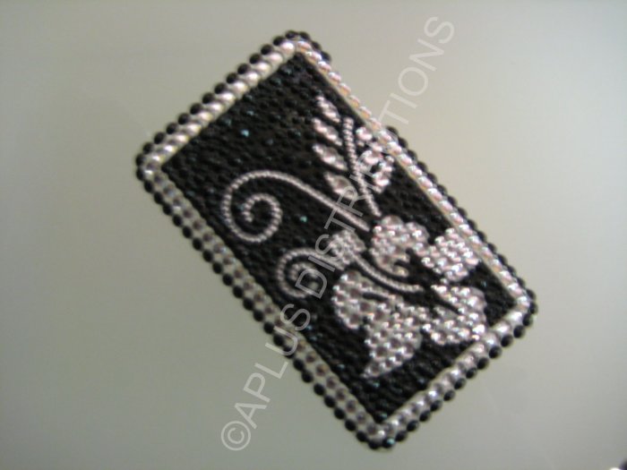 NEW FASHIONABLE BLING HAWAIIAN HIBISCUS FOR IPOD TOUCH 2ND 3RD GENERATION- BLACK/WHITE