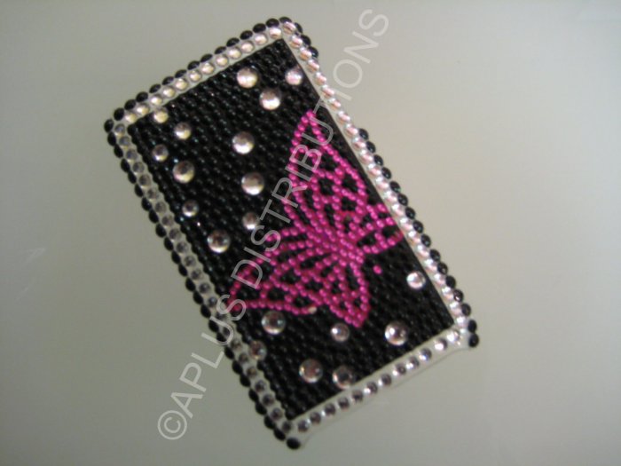 NEW FASHIONABLE BLING OPEN BUTTERFLY FOR IPOD TOUCH 2ND 3RD GENERATION-PINK/BLACK