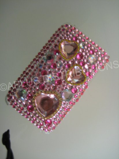 NEW FASHIONABLE BLING MULTI-HEARTS DIAMONDS FOR IPOD TOUCH 2ND 3RD GENERATION-HOTPINK/PINK