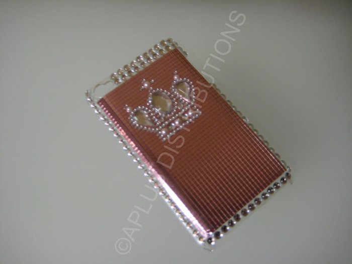 NEW FASHIONABLE BLING CROWN ON SQUARES FOR IPOD TOUCH 4TH GENERATION-PINK