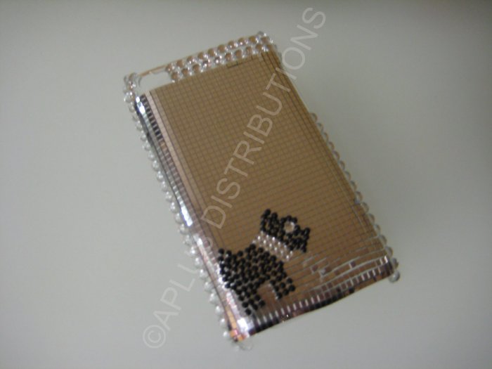 NEW FASHIONABLE BLING POOCH DOG FOR IPOD TOUCH 4TH GENERATION-SILVER