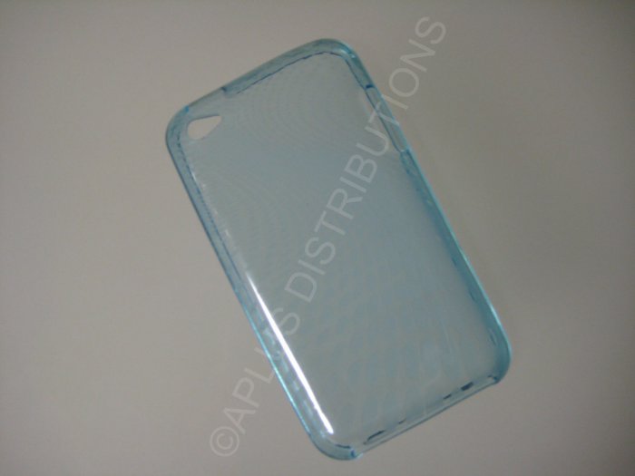 NEW FOR IPOD TOUCH 4TH GENERATION TRANSPARENT SWIRL ROUNDLETS-LIGHT BLUE