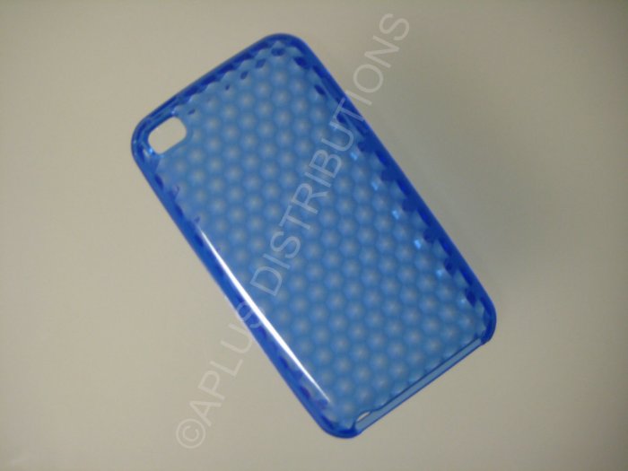 NEW FOR IPOD TOUCH 4TH GENERATION TRANSPARENT DIAMOND CUT PATTERN-DARK BLUE