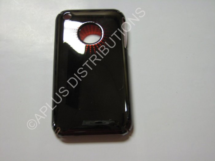 New Black Chrome Sun Design Hard Protective Cover For iPhone 3G 3GS - (0076)
