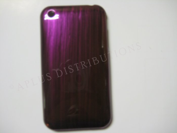 New Purple Metallic Paint Pattern Hard Protective Cover For iPhone 3G 3GS - (0009)