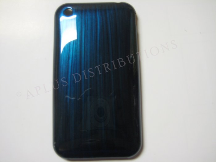 New Turquoise Metallic Paint Pattern Hard Protective Cover For iPhone 3G 3GS - (0007)