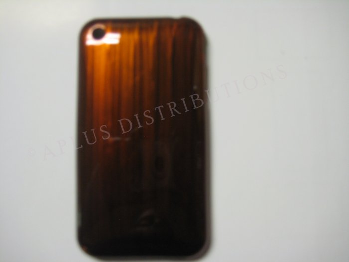 New Brown Metallic Paint Pattern Hard Protective Cover For iPhone 3G 3GS - (0006)