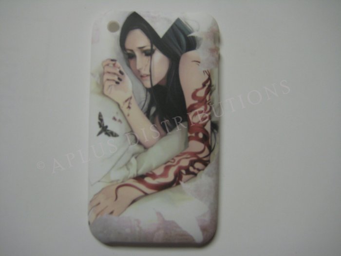 New White Gothic Girl Sleeping Design Hard Protective Cover For iPhone 3G 3GS - (0038)