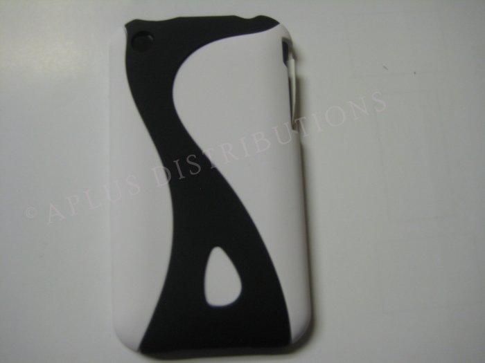 New White Rubberized Twist Design Hard Protective Cover For iPhone 3G 3GS - (0099)