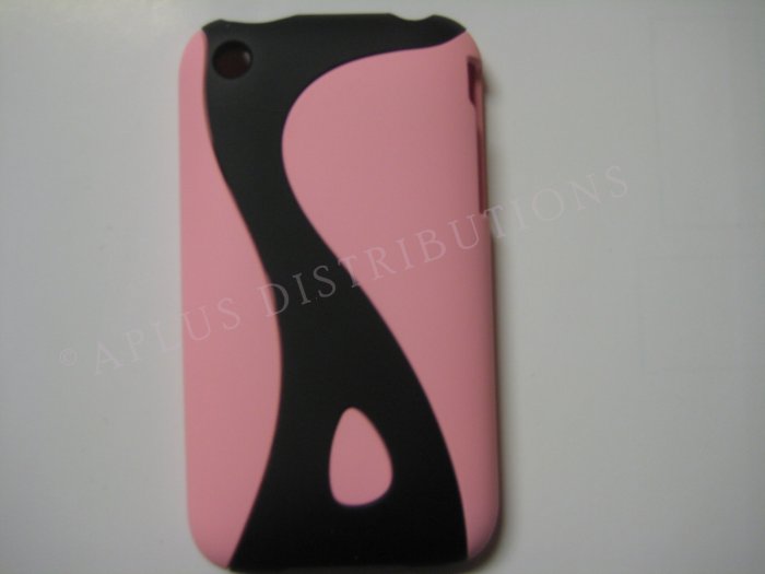 New Light Pink Rubberized Twist Design Hard Protective Cover For iPhone 3G 3GS - (0101)