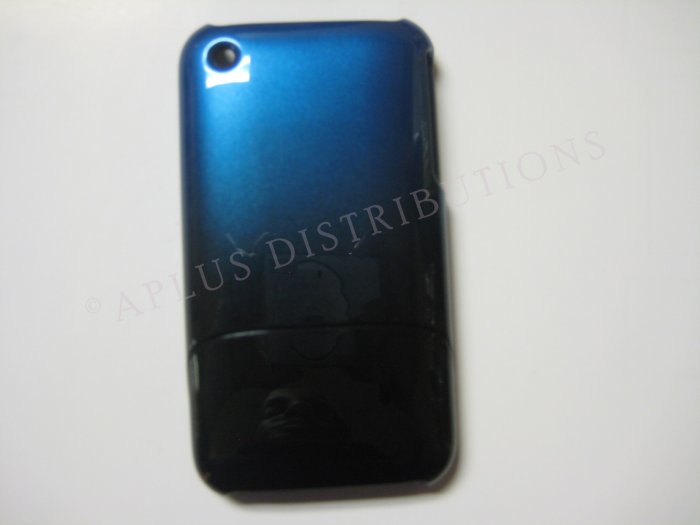 New Dark Blue Metallic Slider Design Hard Protective Cover For iPhone 3G 3GS - (0105)
