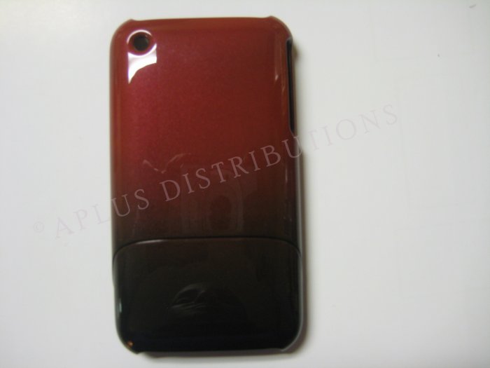 New Red Metallic Slider Design Hard Protective Cover For iPhone 3G 3GS - (0106)