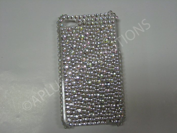 New White Multi-Diamonds Design Crystal Bling Diamond Case For iPhone 4 - (0033)