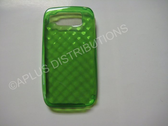 New Green Big Diamond Cut Pattern TPU Cover For Nokia E72 - (0007)