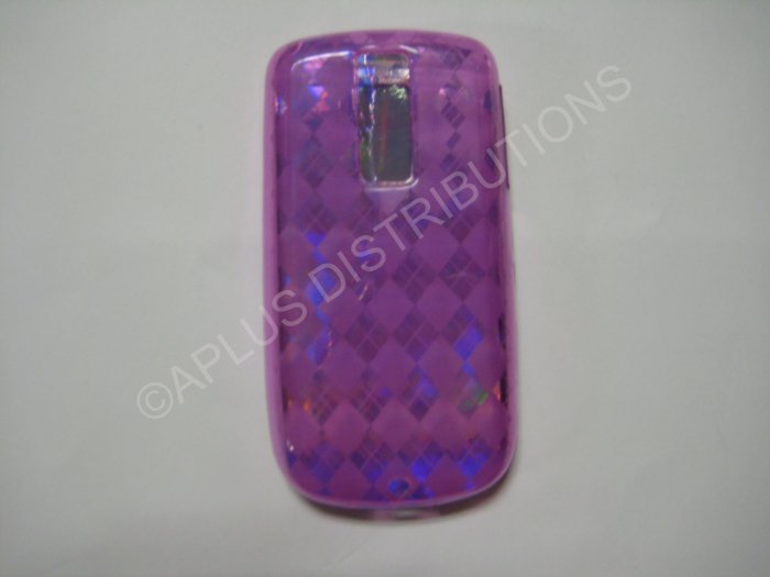 New Purple Plaid Print TPU Cover For Htc My Touch "G2" - (0017)