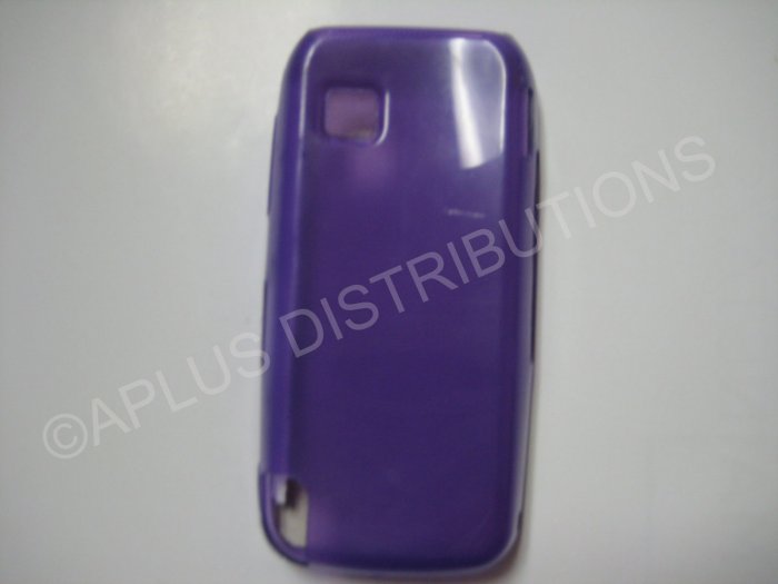 New Purple Transparent Microsquares TPU Cover For Nokia Nuron 5230 - (0022)
