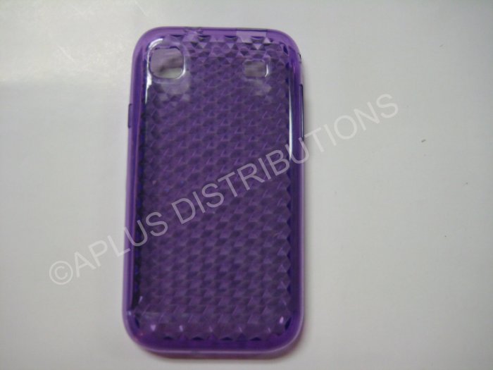 New Purple Diamond Cut Pattern TPU Cover For Samsung Galaxy S I9000 - (0012)