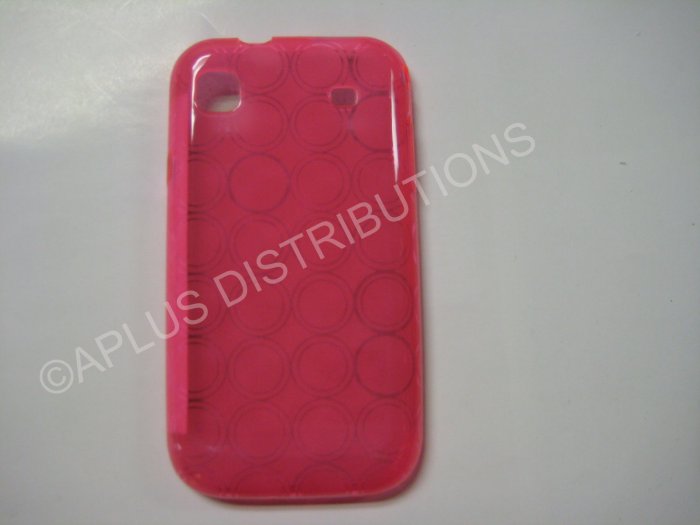 New Hot Pink Transparent Multi-Circles TPU Cover For Samsung Galaxy S I9000 - (0003)