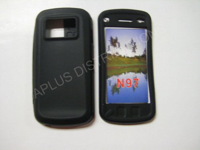 New Black Nokia N97 Silicone Skin Case For Nokia N97 - (0006)