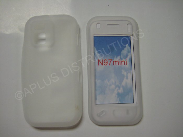 New Clear Solid Color Silicone Skin Case For Nokia N97 Mini - (0007)