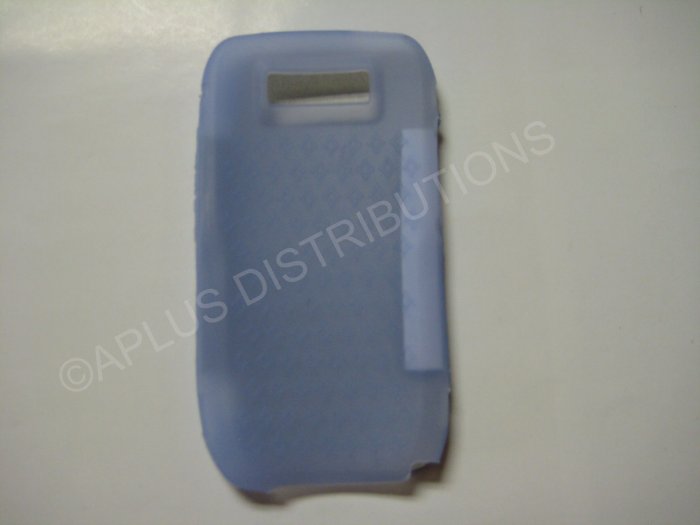 New Light Blue Diamond Print Silicone Skin Case For Nokia E71 - (0004)
