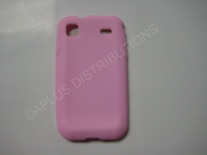 New Pink Solid Color Silicone Skin Case For Samsung Galaxy S I9000 - (0018)
