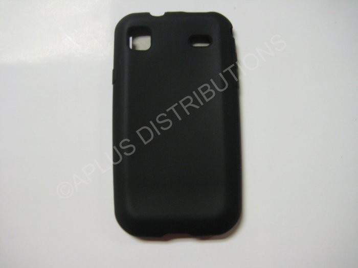 New Black Solid Color Silicone Skin Case For Samsung Captivate I897 - (0006)