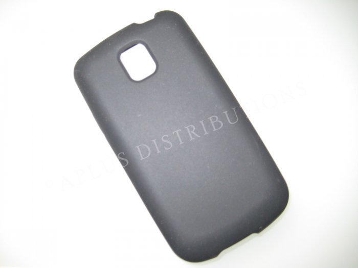 New Black Solid Color Silicone Skin Case For LG Optimus T P509 - (0006)