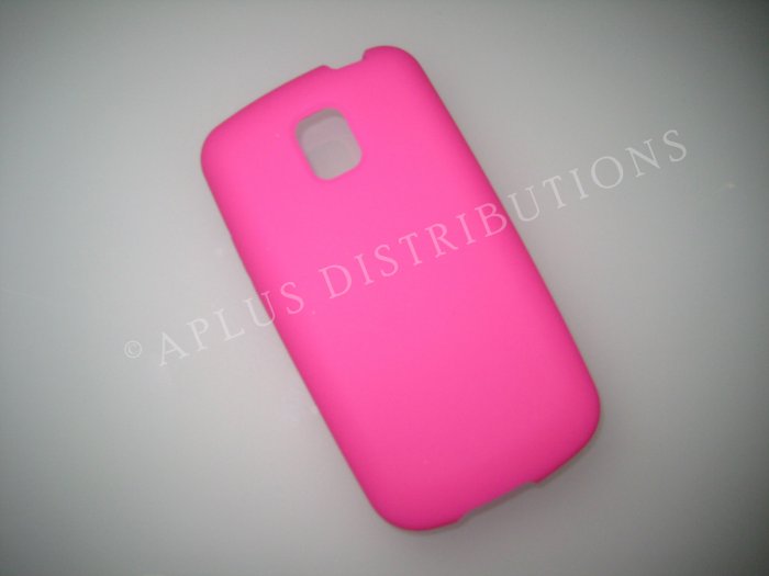 New Hot Pink Solid Color Silicone Skin Case For LG Optimus T P509 - (0009)