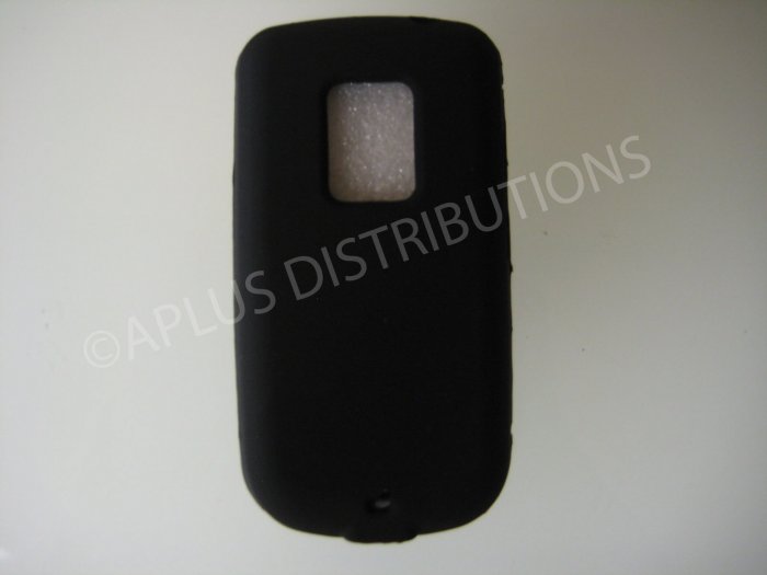 New Black Solid Color Silicone Skin Case For HTC Hero Cdma - (0006)