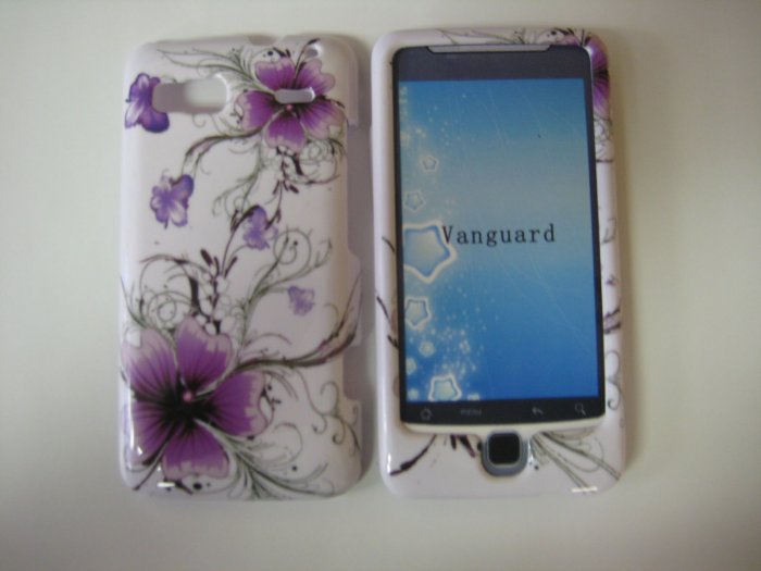 New Purple Hibuscus Swirls Hard Protective Cover For HTC G2 4G - Vanguard - (0009)