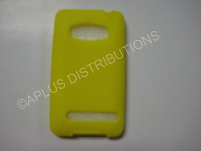 New Yellow Solid Color Silicone Skin Case For HTC Evo 4G - (0014)