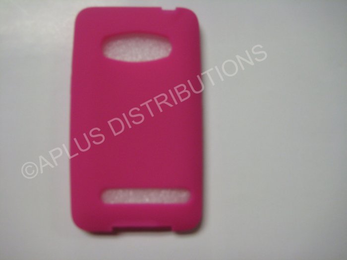 New Hot Pink Solid Color Silicone Skin Case For HTC Evo 4G - (0009)