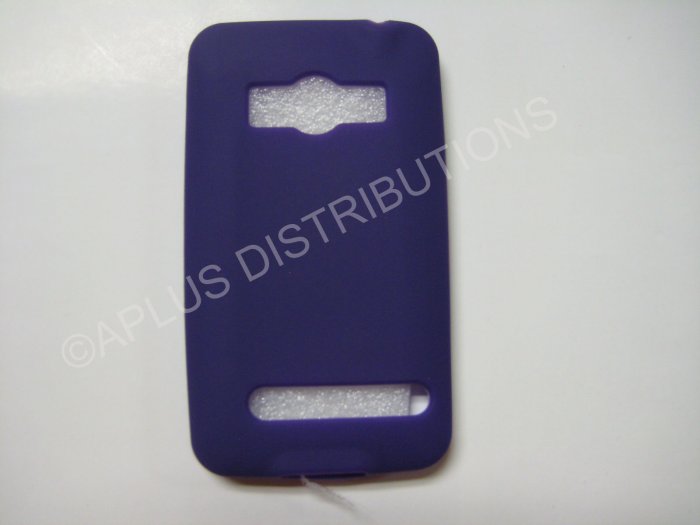 New Purple Solid Color Silicone Skin Case For HTC Evo 4G - (0016)