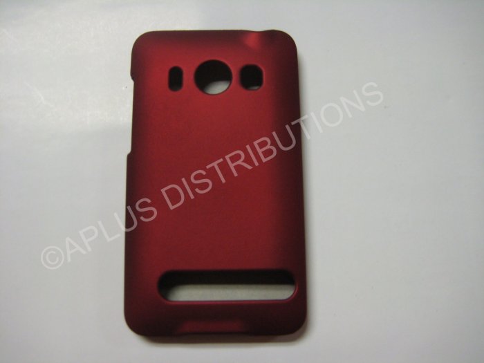 New Red Rubberized Hard Protective Cover For HTC Evo 4G - (0054)
