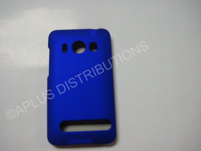 New Blue Rubberized Hard Protective Cover For HTC Evo 4G - (0053)