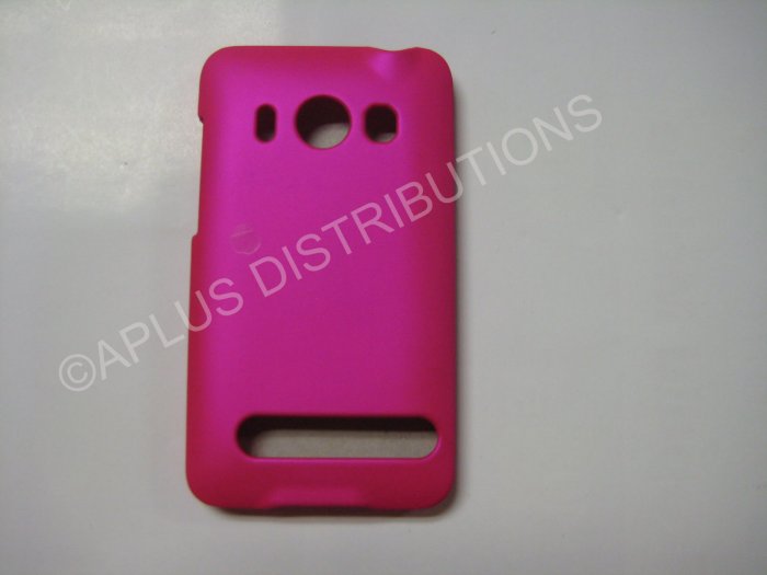New Hot Pink Rubberized Hard Protective Cover For HTC Evo 4G - (0055)