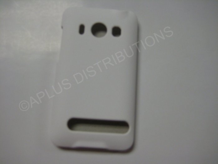New White Rubberized Hard Protective Cover For HTC Evo 4G - (0052)