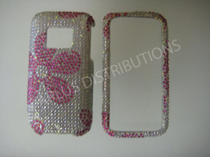 Pink Flower Pattern Bling Diamond Case For HTC Touch Pro 2 (CDMA) - (0022)