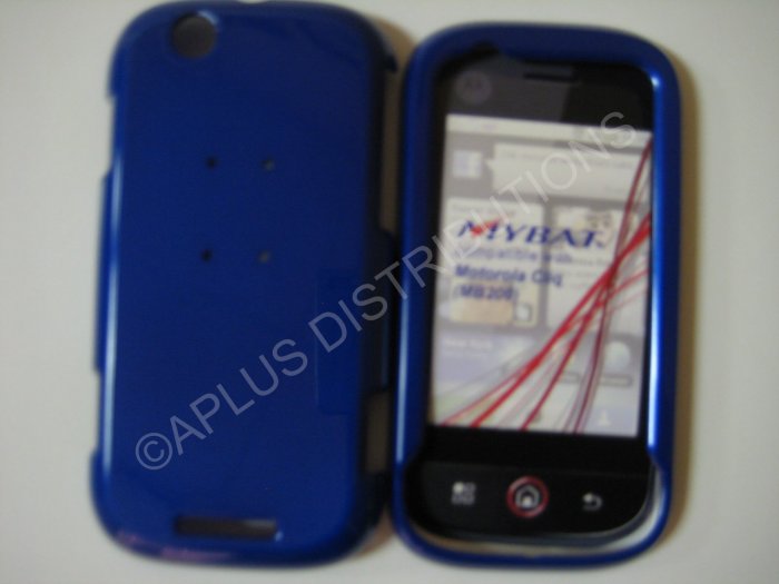 New Blue Solid Color Hard Protective Cover For Motorola Cliq MB200 - (0067)