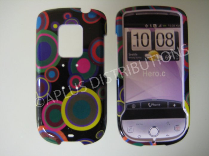 New Multi-Color Multi-Circles Hard Protective Cover For HTC Hero Cdma - (0022)