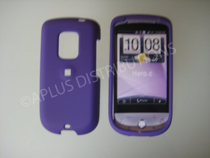 New Purple Rubberized Hard Protective Cover For HTC Hero Cdma - (0057)