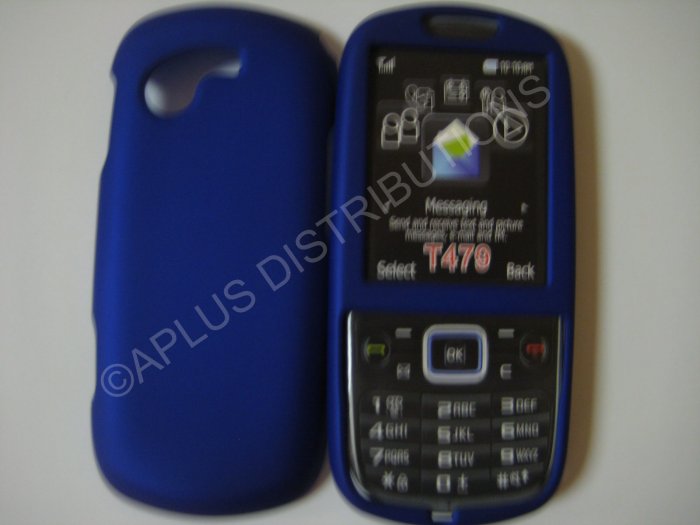 New Blue Rubberized Hard Protective Cover For Samsung Gravity 3 T479 - (0053)