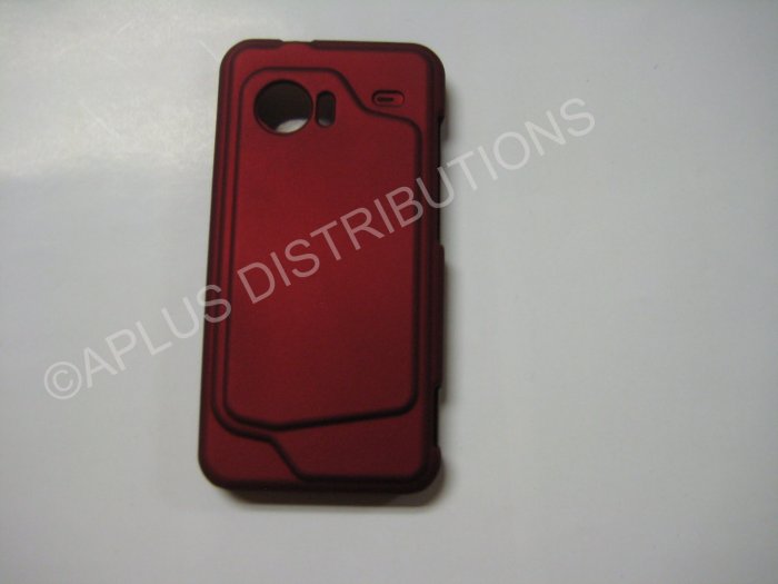 New Red Rubberized Hard Protective Cover For HTC Droid Incredible - (0054)