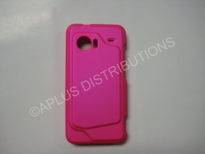 New Hot Pink Rubberized Hard Protective Cover For HTC Droid Incredible - (0055)