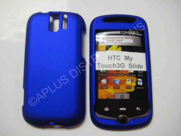 New Blue Rubberized Hard Protective Cover For HTC My Touch Slide 3G - (0053)
