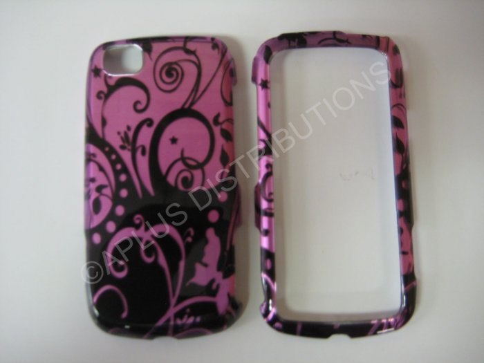 New Purple Purple Swirlz Hard Protective Cover For LG Sentio GS505 - (0024)