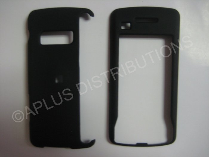 New Black Rubberized Hard Protective Cover For LG Env Touch Lx11000 - (0051)