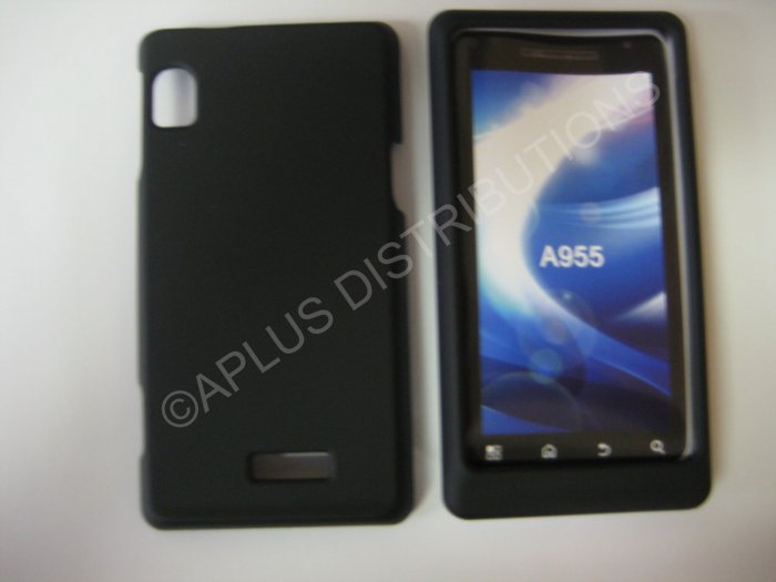 New Black Rubberized Hard Protective Cover For Motorola Droid 2 A955 - (0051)