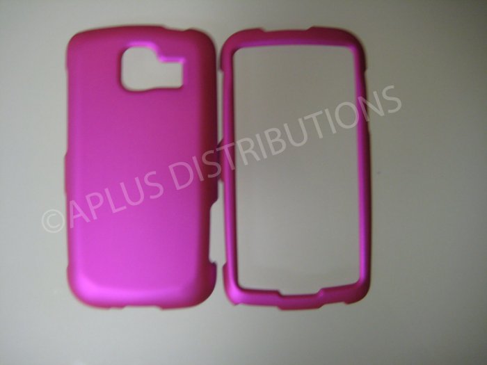 New Hot Pink Rubberized Hard Protective Cover For LG Optimus S LS670 - (0055)